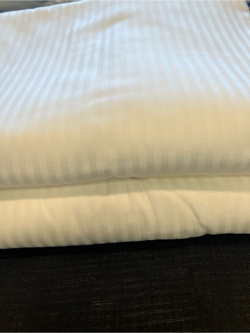 Grand Royal Queen Size Set - Fitted Sheet and Flat sheet. White Hotel Collection